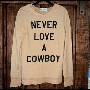 Wildfox Never Love a Cowboy Gypsy Hoodie in Beige Size Small